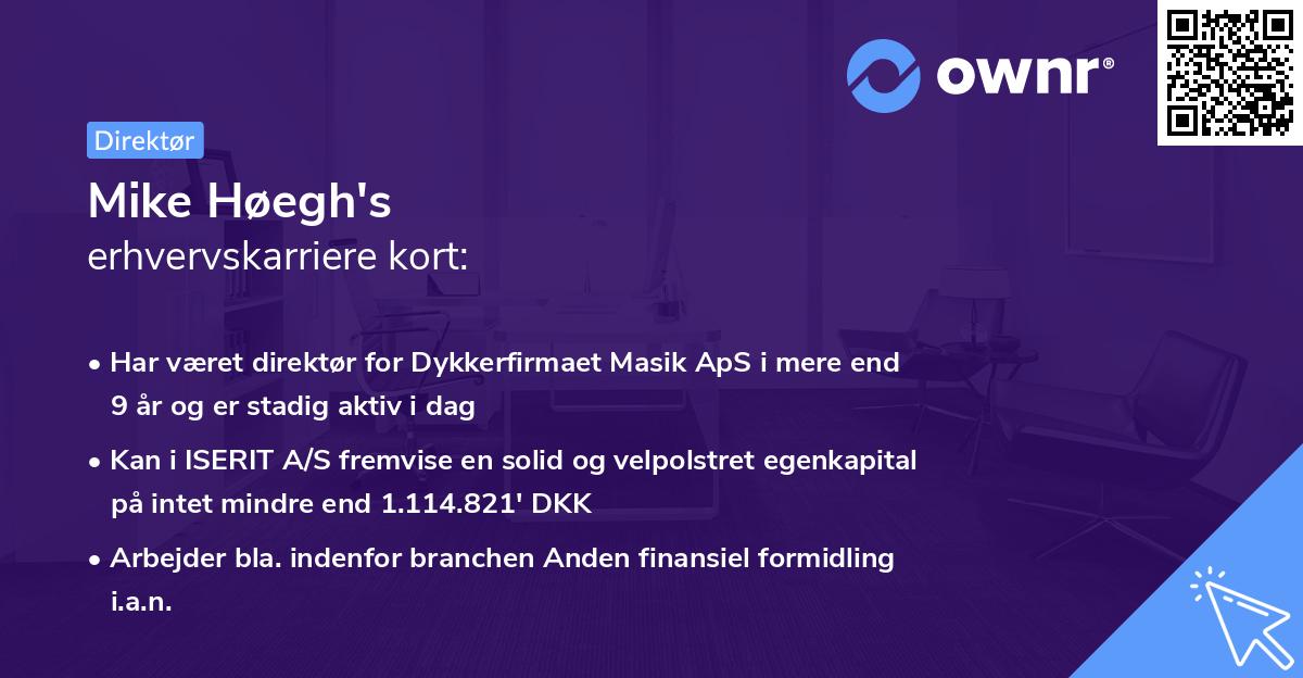Mike Høegh's erhvervskarriere kort