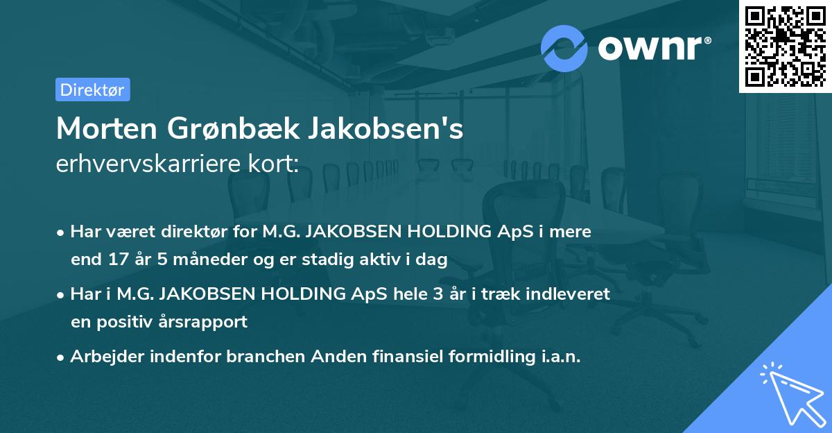 Morten Grønbæk Jakobsen's erhvervskarriere kort