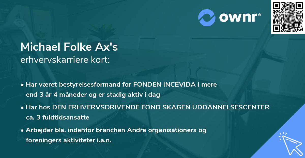 Michael Folke Ax's erhvervskarriere kort