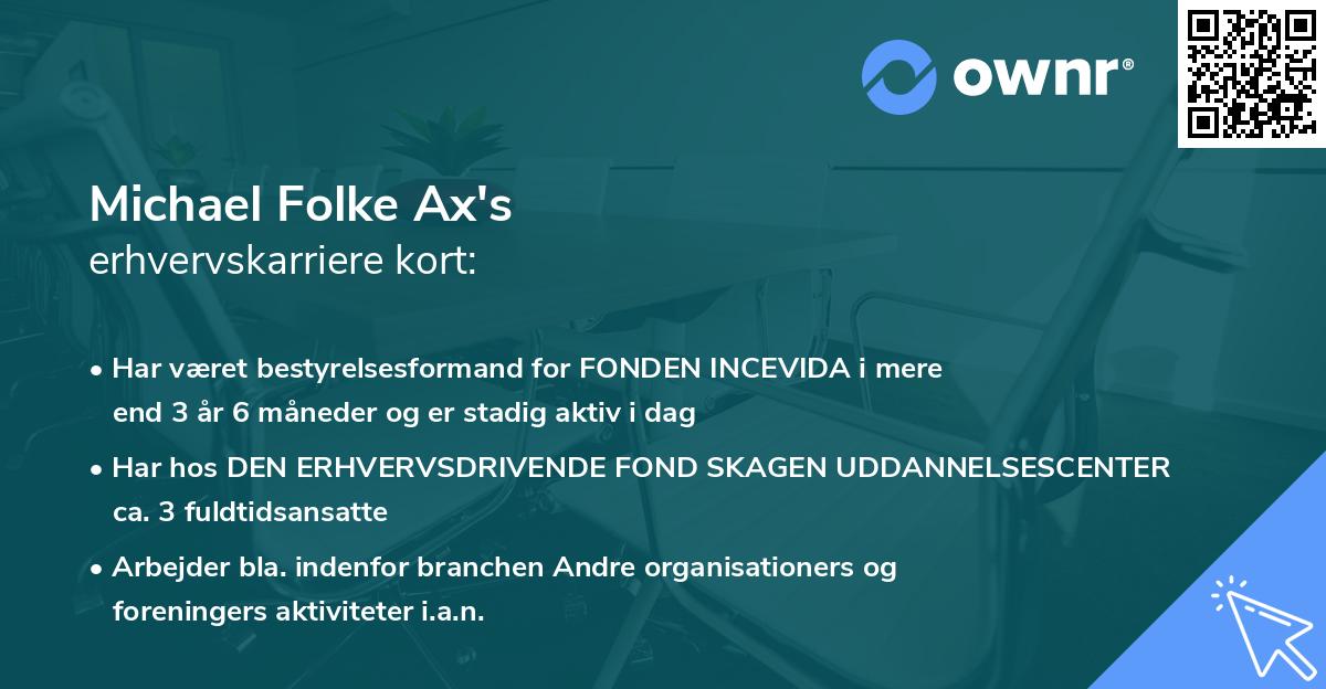 Michael Folke Ax's erhvervskarriere kort