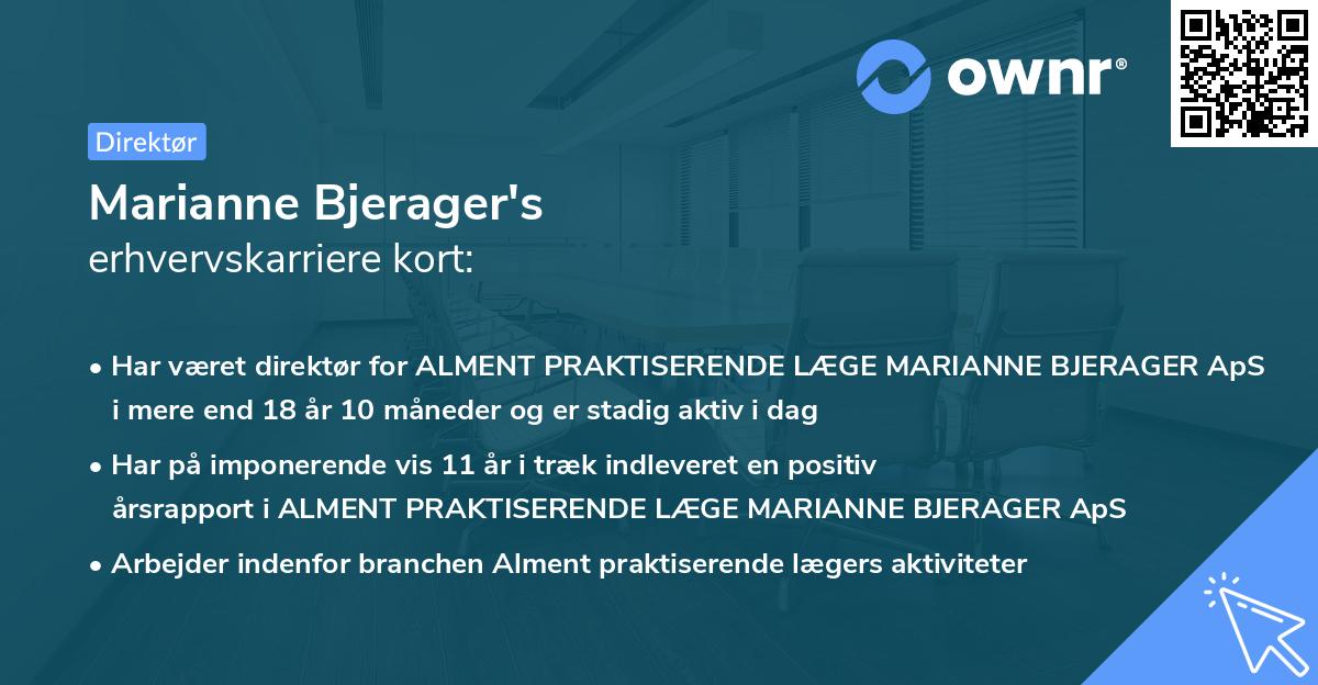 Marianne Bjerager's erhvervskarriere kort