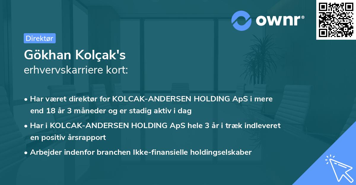 Gökhan Kolçak's erhvervskarriere kort