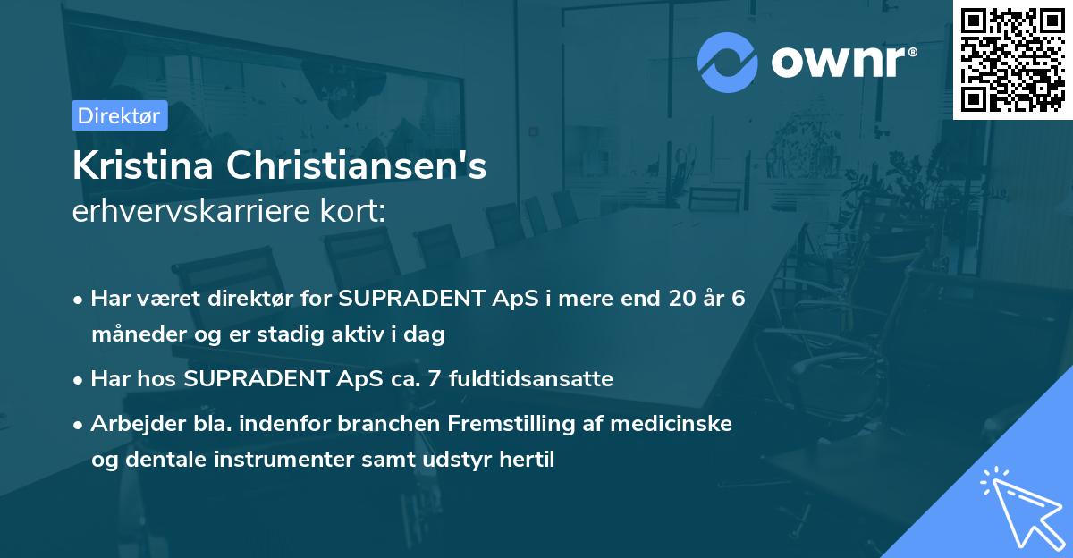 Kristina Christiansen's erhvervskarriere kort