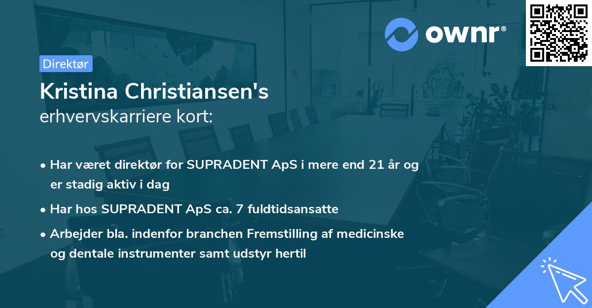 Kristina Christiansen's erhvervskarriere kort