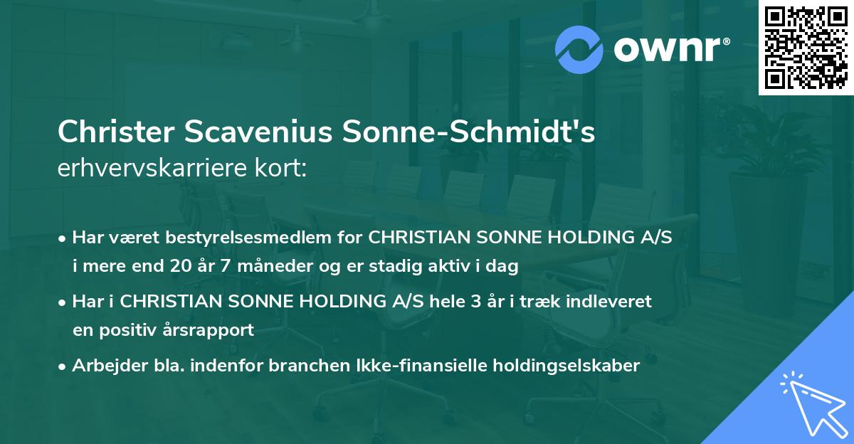 Christer Scavenius Sonne-Schmidt's erhvervskarriere kort