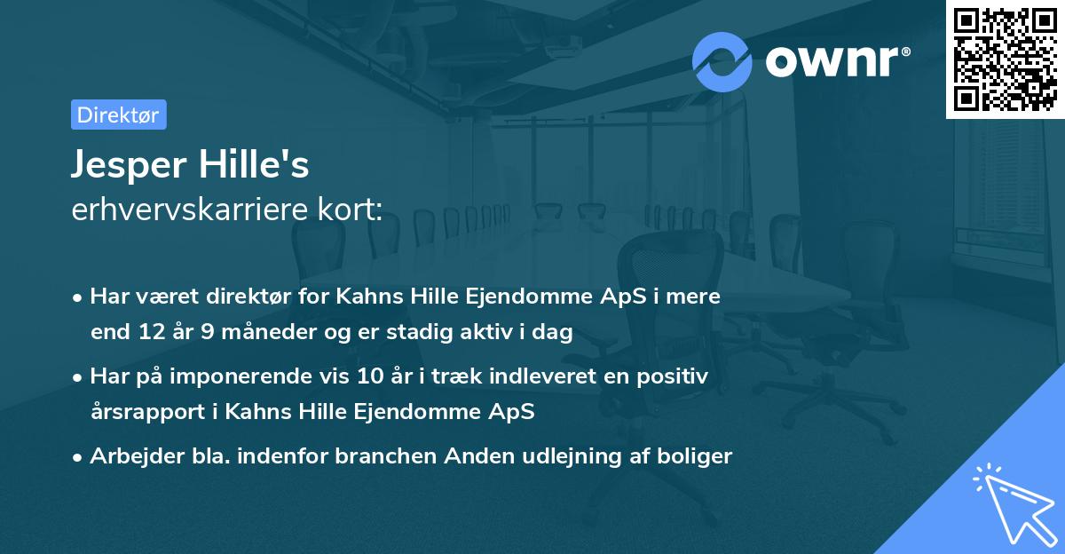 Jesper Hille's erhvervskarriere kort