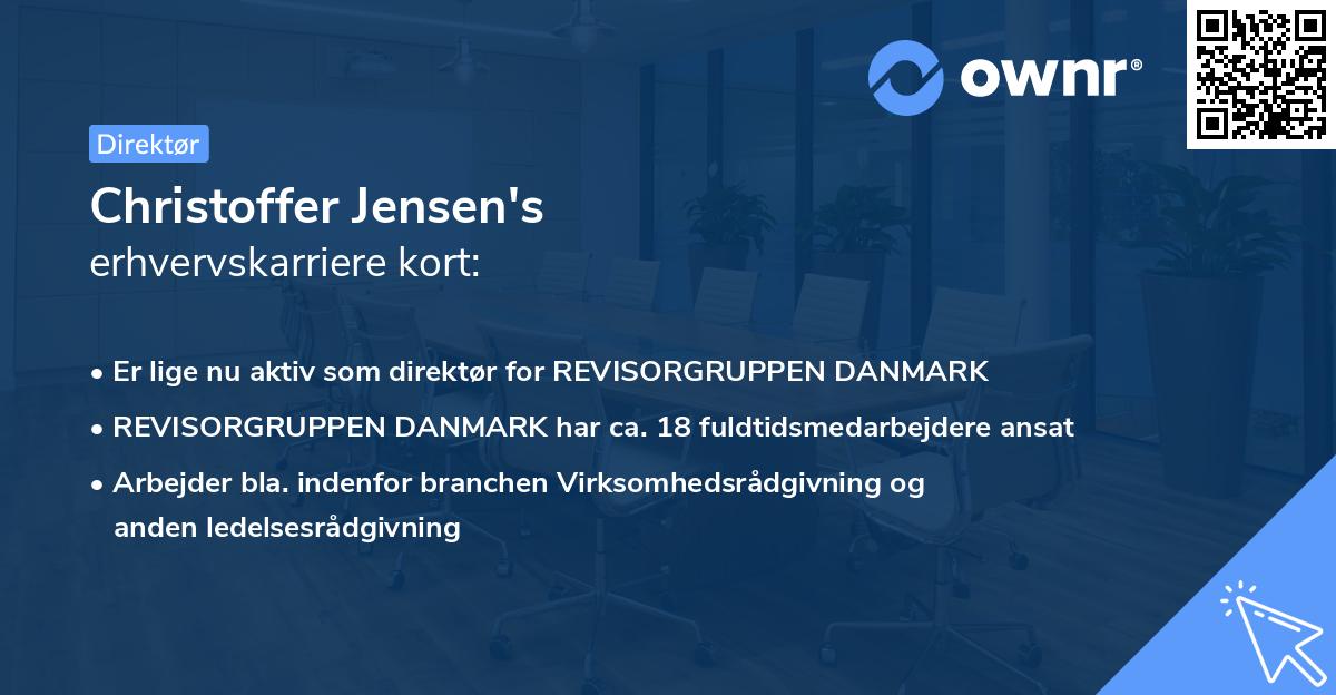 Christoffer Jensen's erhvervskarriere kort
