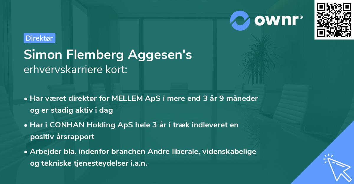 Simon Flemberg Aggesen's erhvervskarriere kort