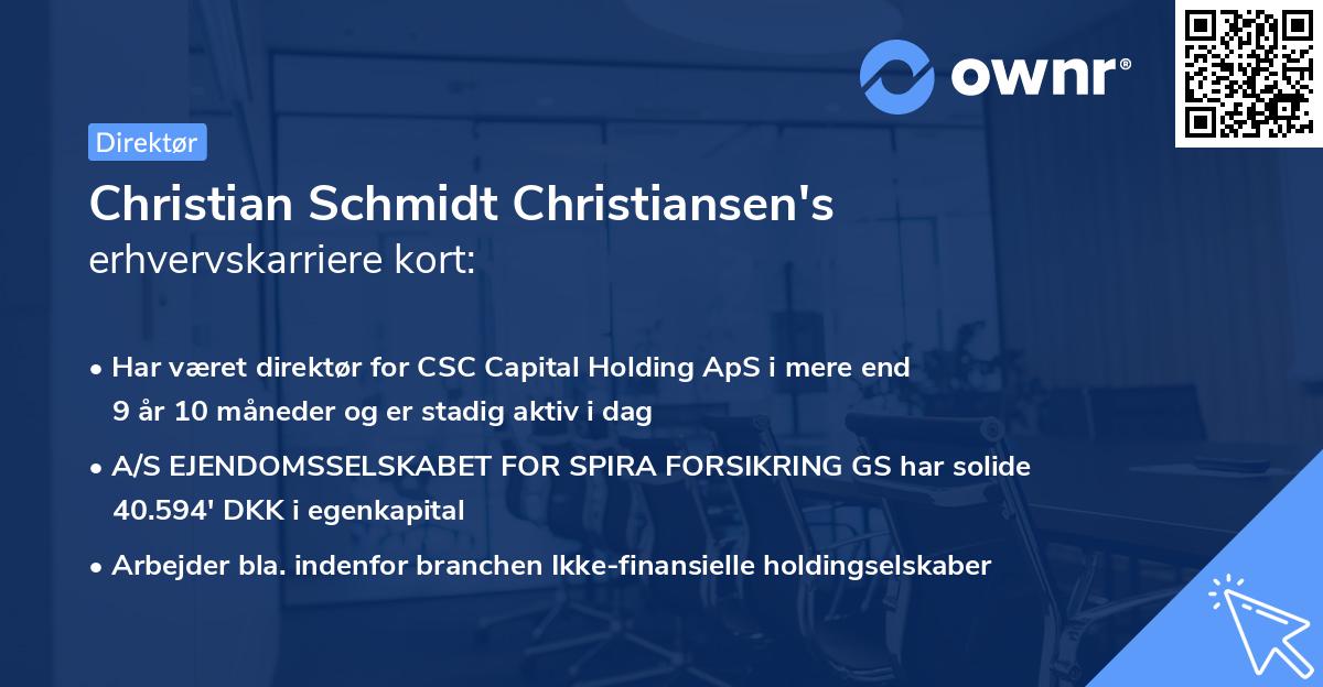 Christian Schmidt Christiansen's erhvervskarriere kort