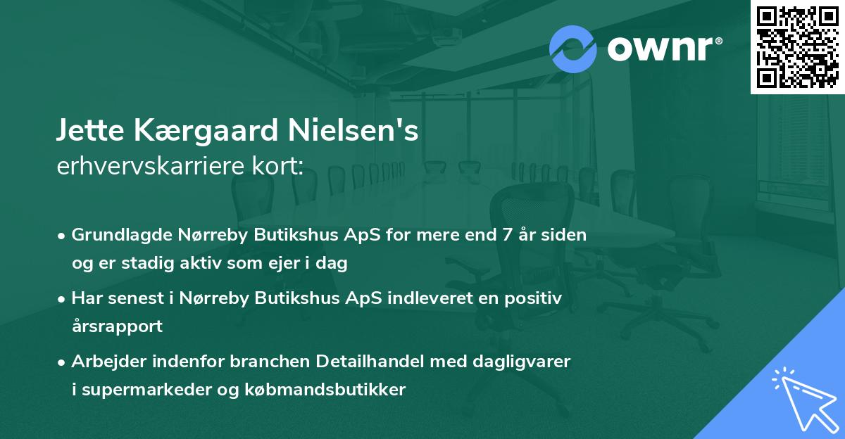 Jette Kærgaard Nielsen's erhvervskarriere kort