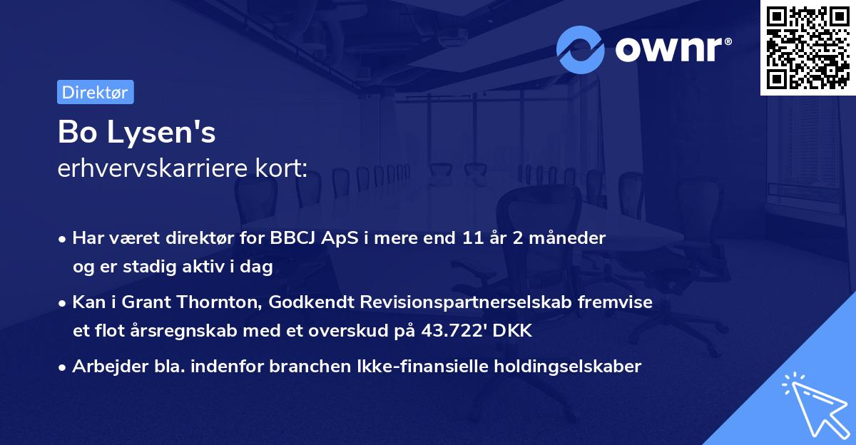 Bo Lysen's erhvervskarriere kort