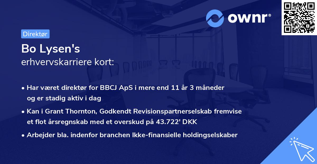 Bo Lysen's erhvervskarriere kort