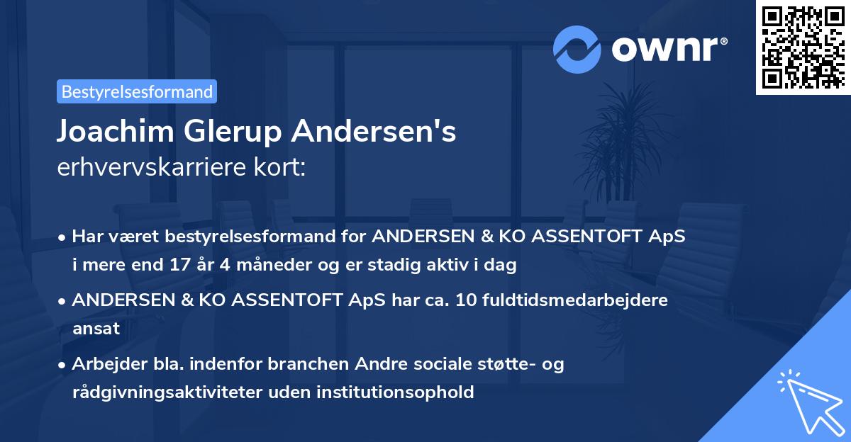Joachim Glerup Andersen's erhvervskarriere kort