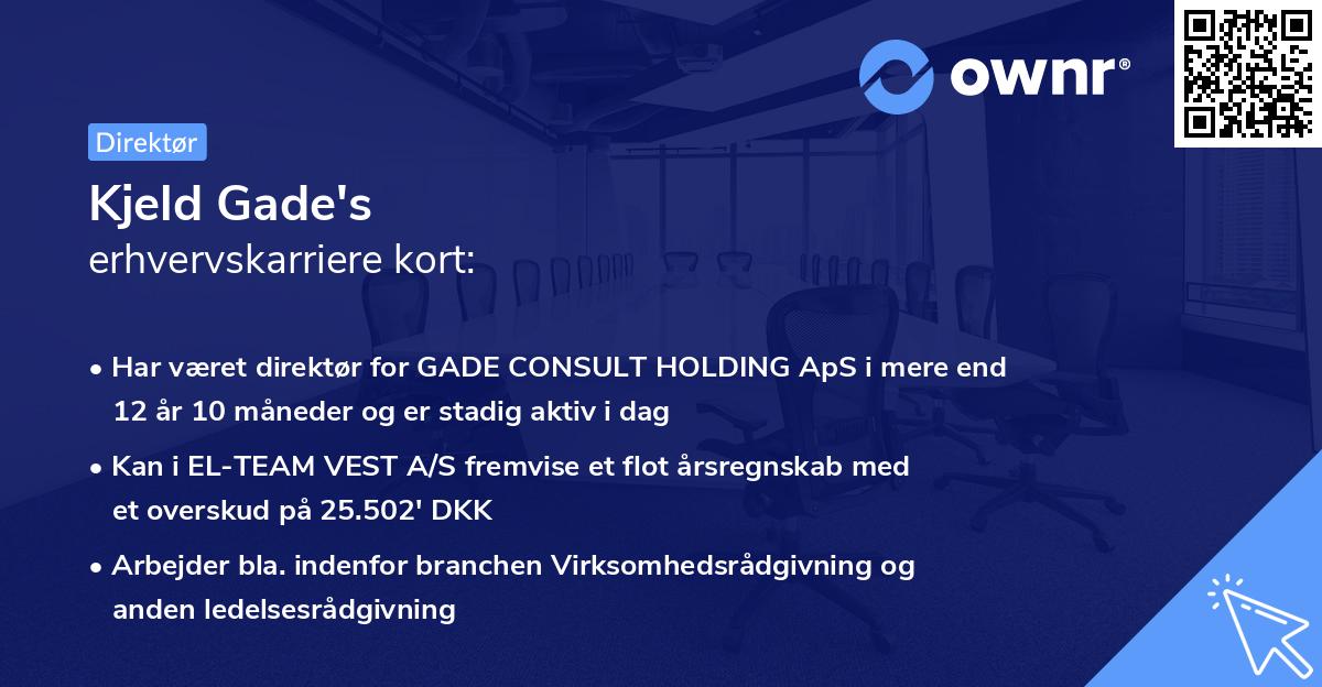 Kjeld Gade's erhvervskarriere kort