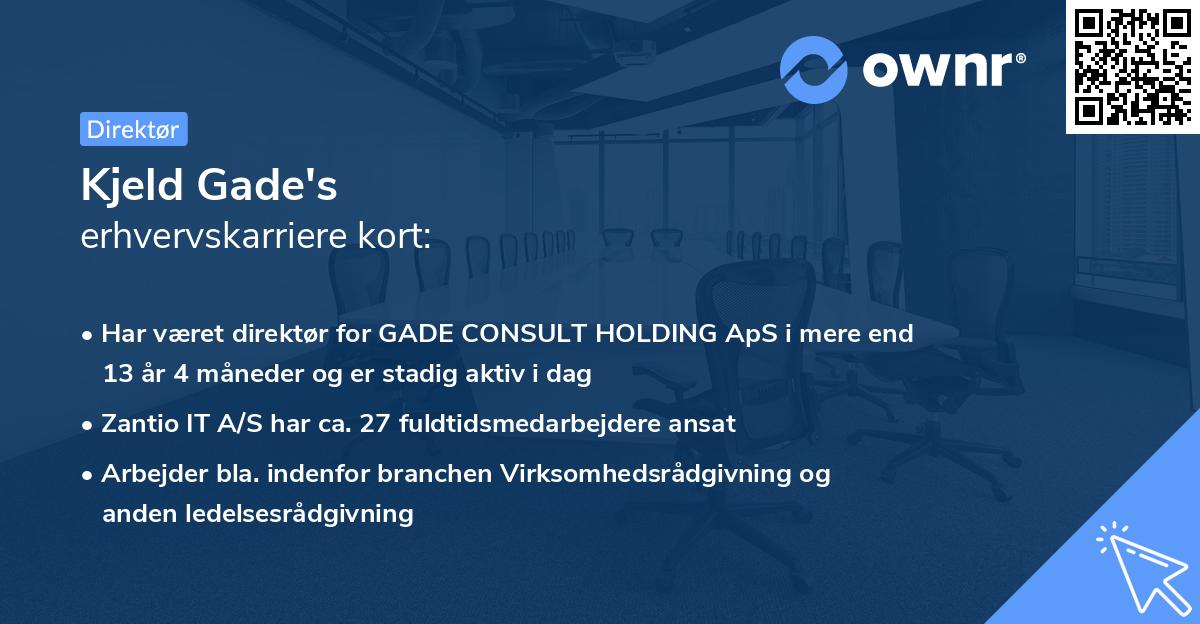 Kjeld Gade's erhvervskarriere kort