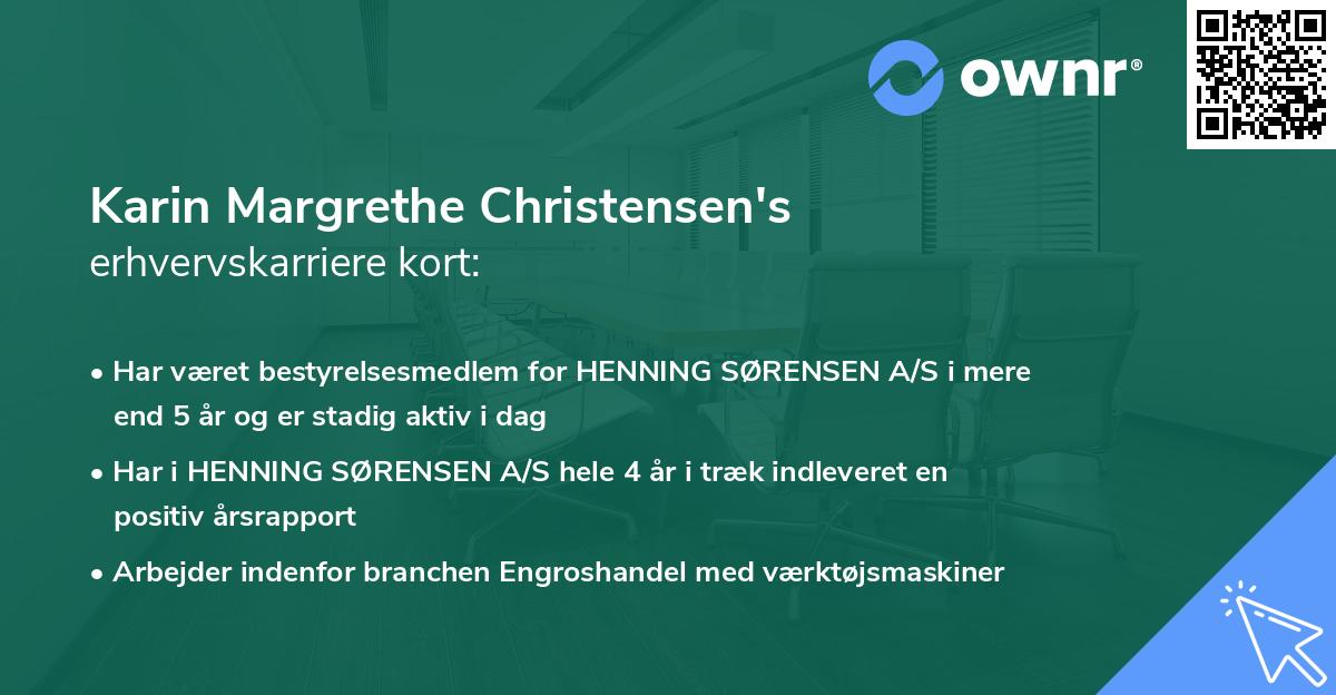 Karin Margrethe Christensen's erhvervskarriere kort