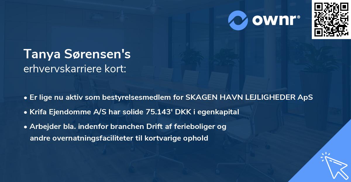 Tanya Sørensen's erhvervskarriere kort