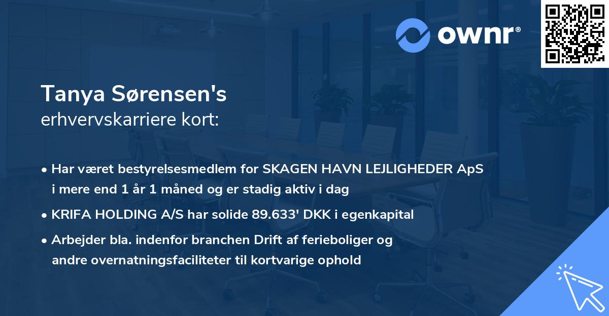 Tanya Sørensen's erhvervskarriere kort