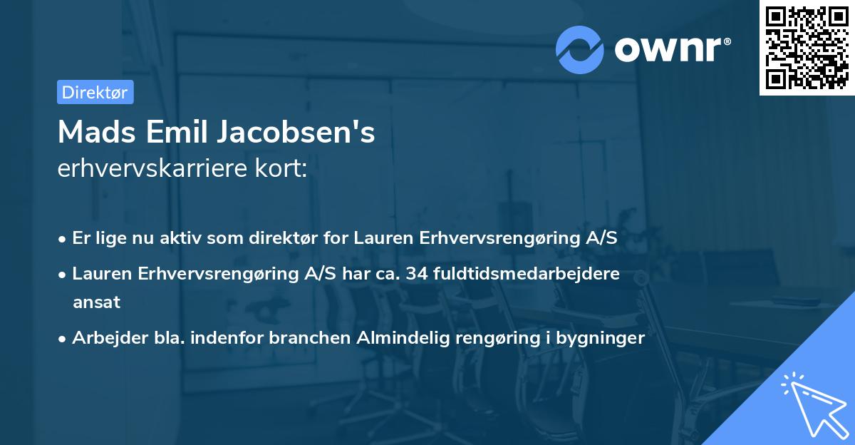 Mads Emil Jacobsen's erhvervskarriere kort