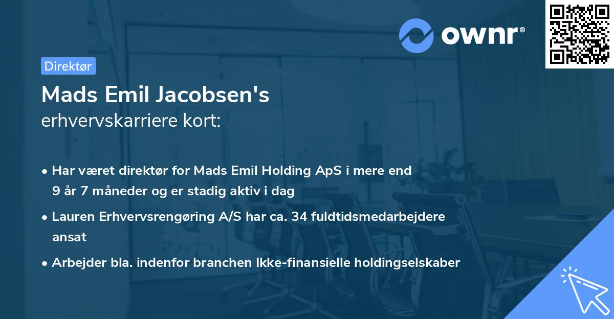 Mads Emil Jacobsen's erhvervskarriere kort