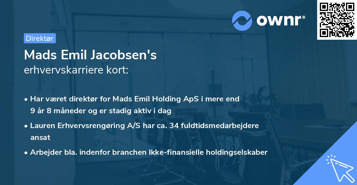 Mads Emil Jacobsen's erhvervskarriere kort
