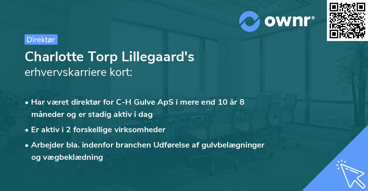 Charlotte Torp Lillegaard's erhvervskarriere kort