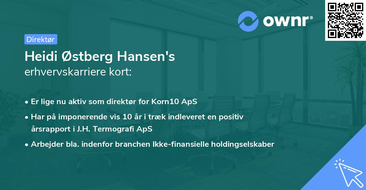 Heidi Østberg Hansen's erhvervskarriere kort