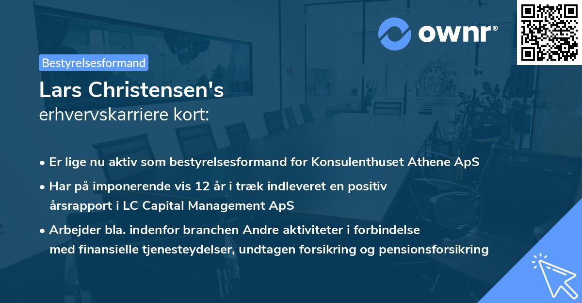 Lars Christensen's erhvervskarriere kort
