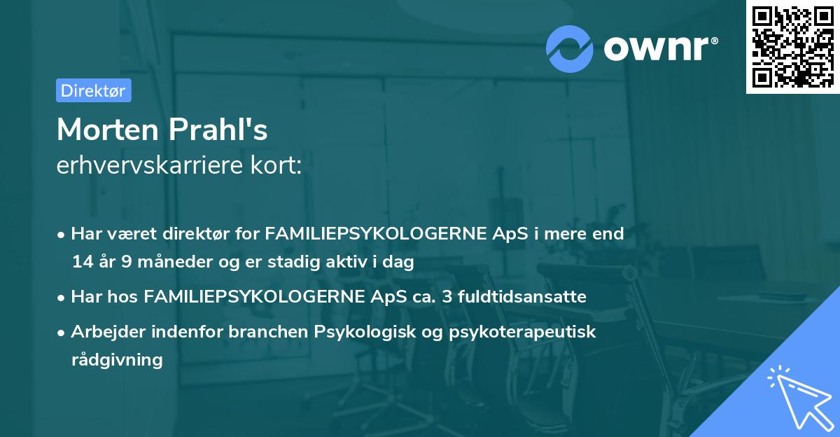 Morten Prahl's erhvervskarriere kort