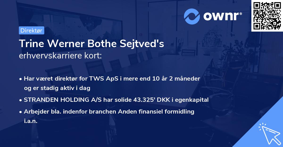 Trine Werner Bothe Sejtved's erhvervskarriere kort