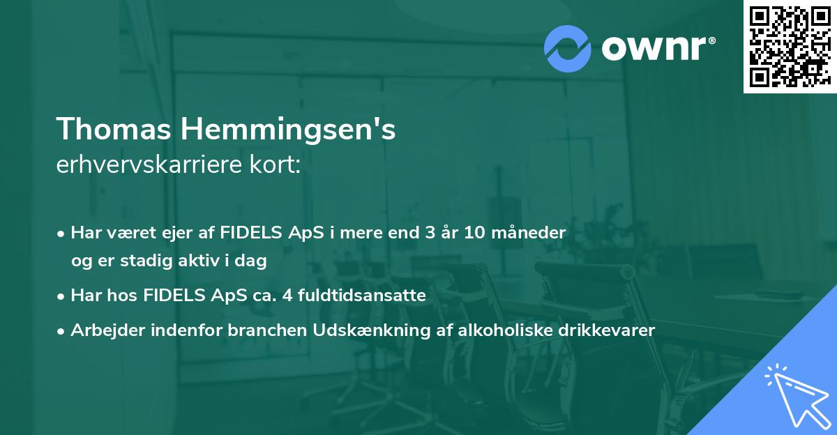 Thomas Hemmingsen's erhvervskarriere kort