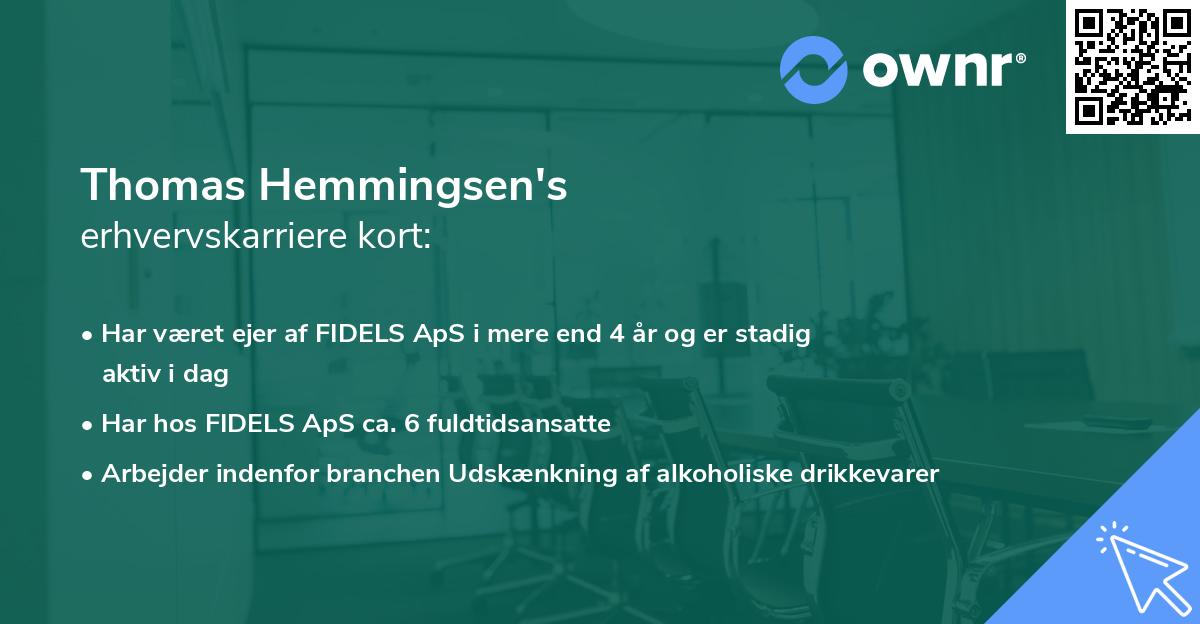 Thomas Hemmingsen's erhvervskarriere kort