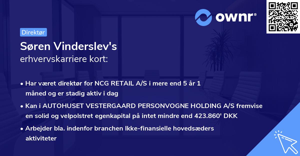 Søren Vinderslev's erhvervskarriere kort