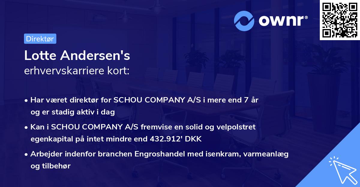 Lotte Andersen's erhvervskarriere kort