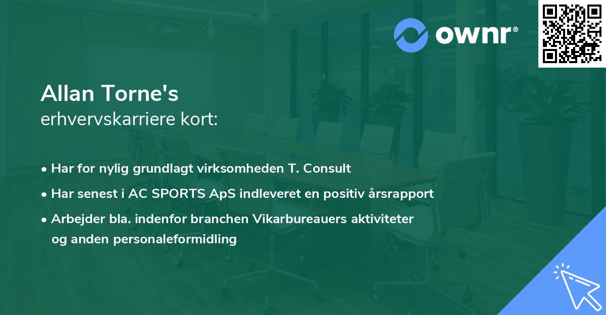 Allan Torne's erhvervskarriere kort