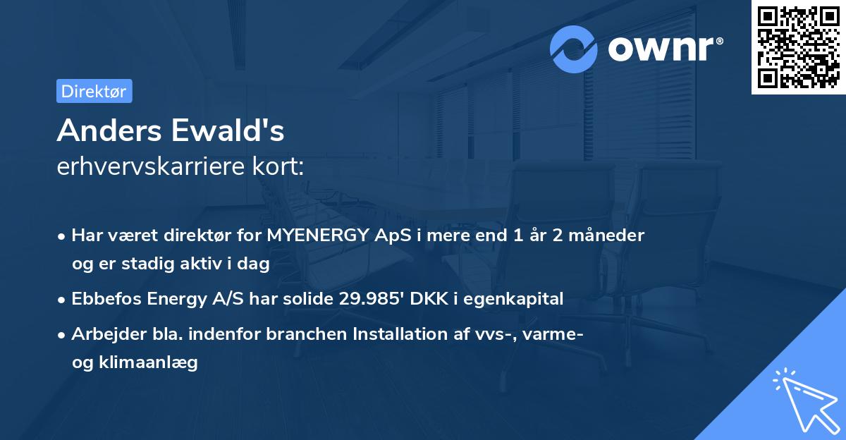 Anders Ewald's erhvervskarriere kort