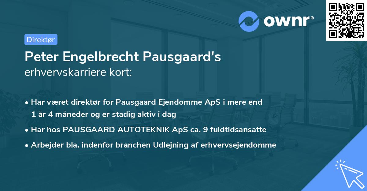 Peter Engelbrecht Pausgaard's erhvervskarriere kort