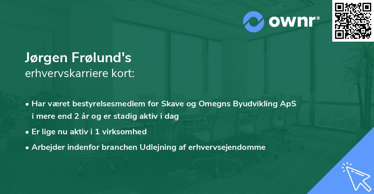 Jørgen Frølund's erhvervskarriere kort