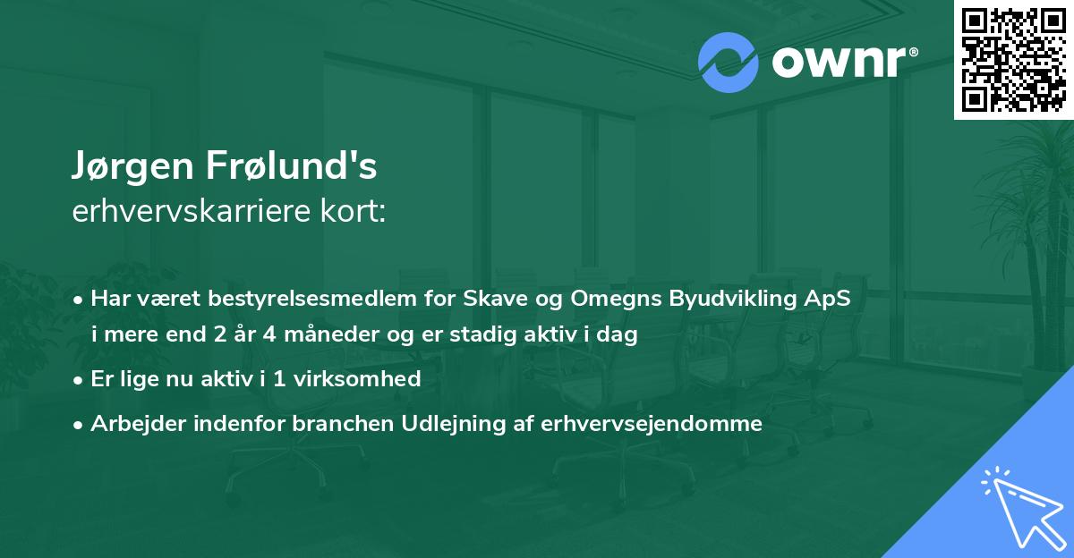 Jørgen Frølund's erhvervskarriere kort