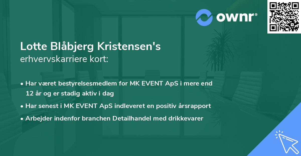 Lotte Blåbjerg Kristensen's erhvervskarriere kort