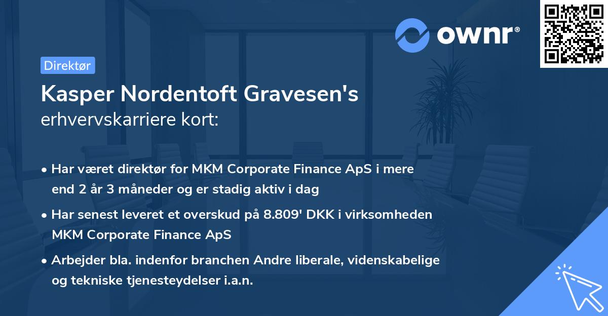 Kasper Nordentoft Gravesen's erhvervskarriere kort