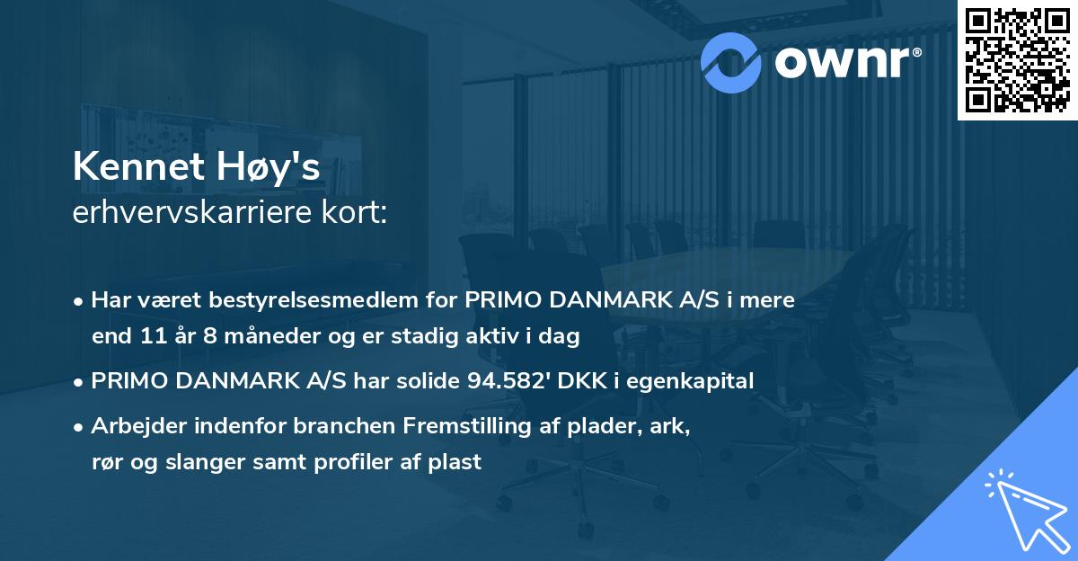 Kennet Høy's erhvervskarriere kort