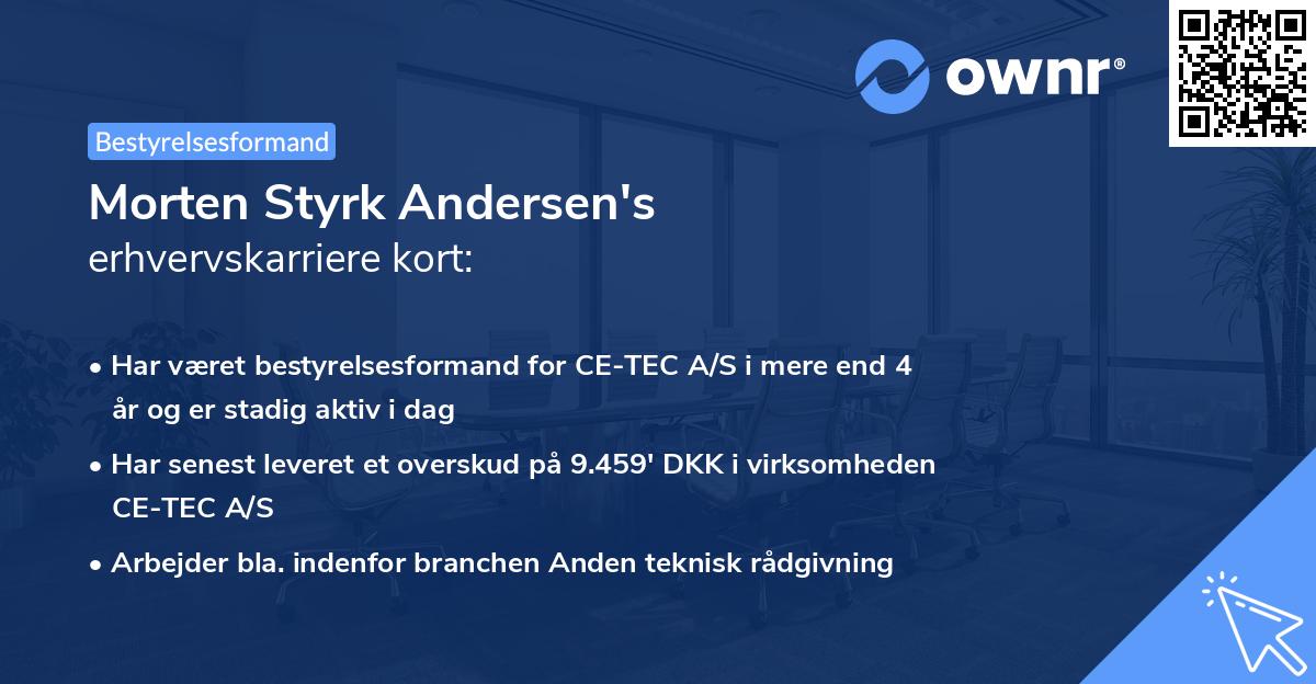 Morten Styrk Andersen's erhvervskarriere kort