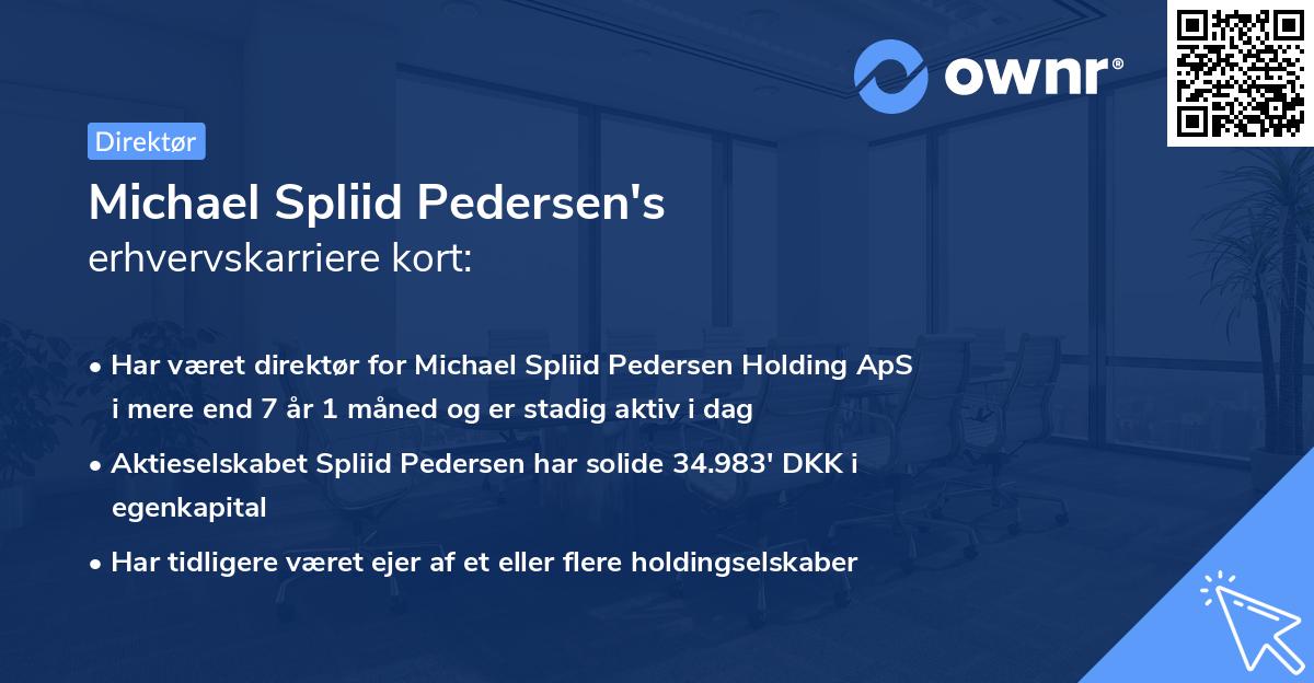 Michael Spliid Pedersen's erhvervskarriere kort