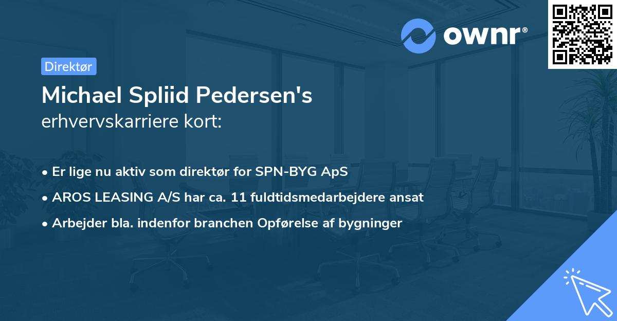 Michael Spliid Pedersen's erhvervskarriere kort