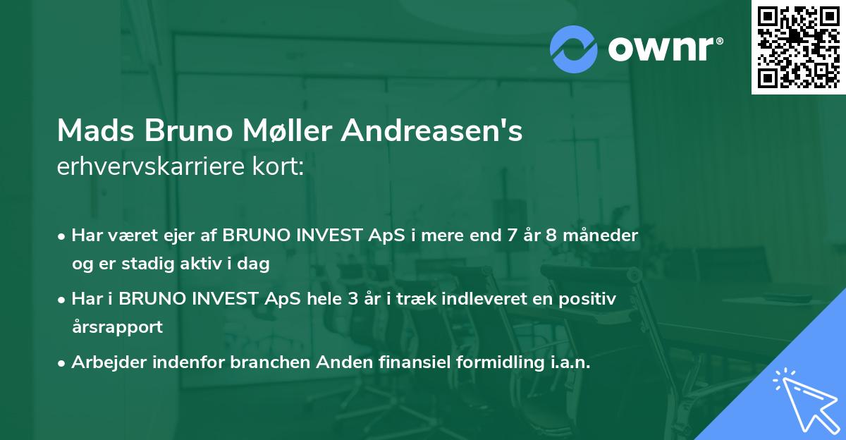 Mads Bruno Møller Andreasen's erhvervskarriere kort