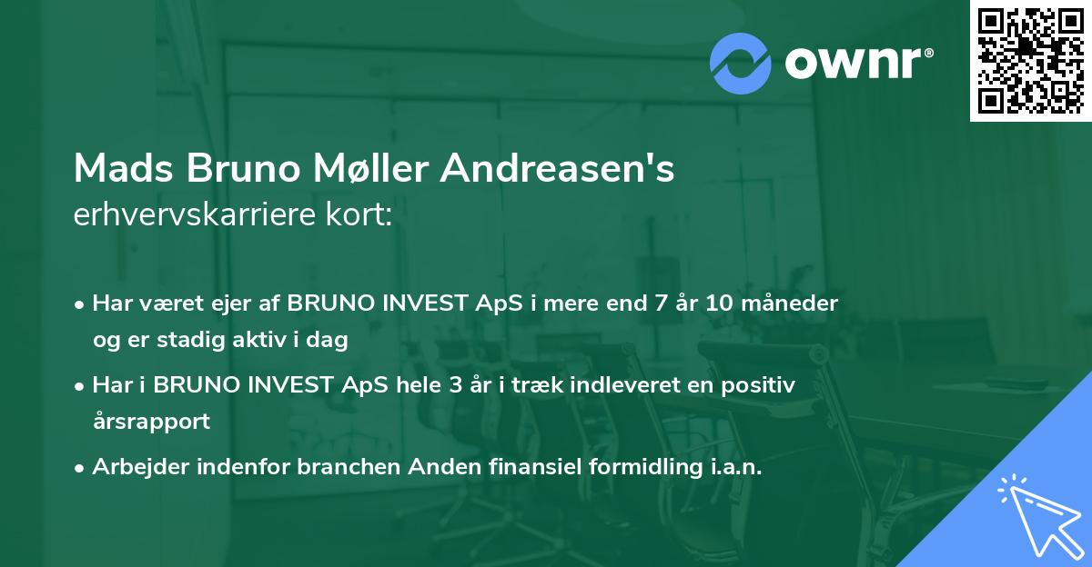Mads Bruno Møller Andreasen's erhvervskarriere kort