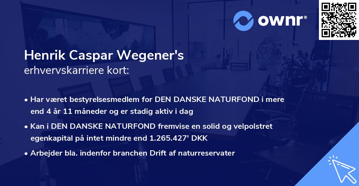 Henrik Caspar Wegener's erhvervskarriere kort