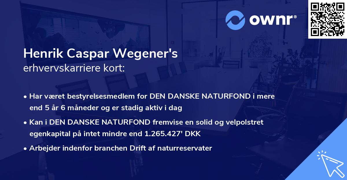 Henrik Caspar Wegener's erhvervskarriere kort