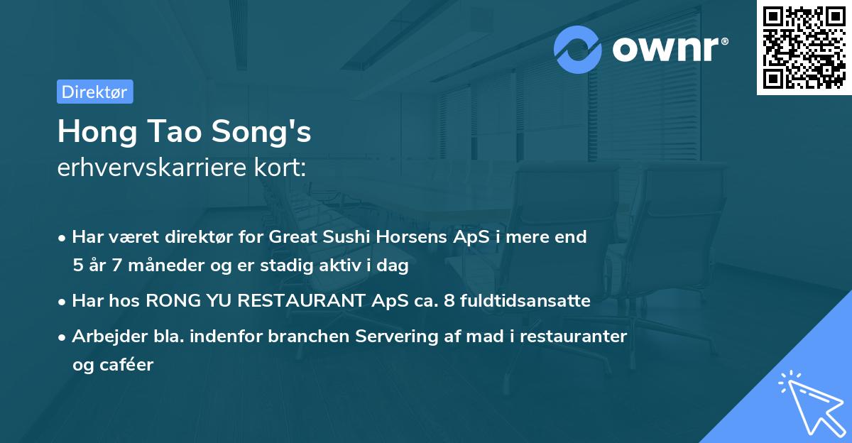 Hong Tao Song's erhvervskarriere kort